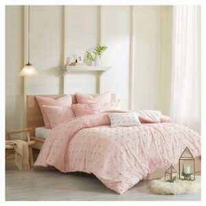 5pc Twin/Twin Extra Long Urban Habitat
Kay Cotton Jacquard Duvet Cover Set Pink: